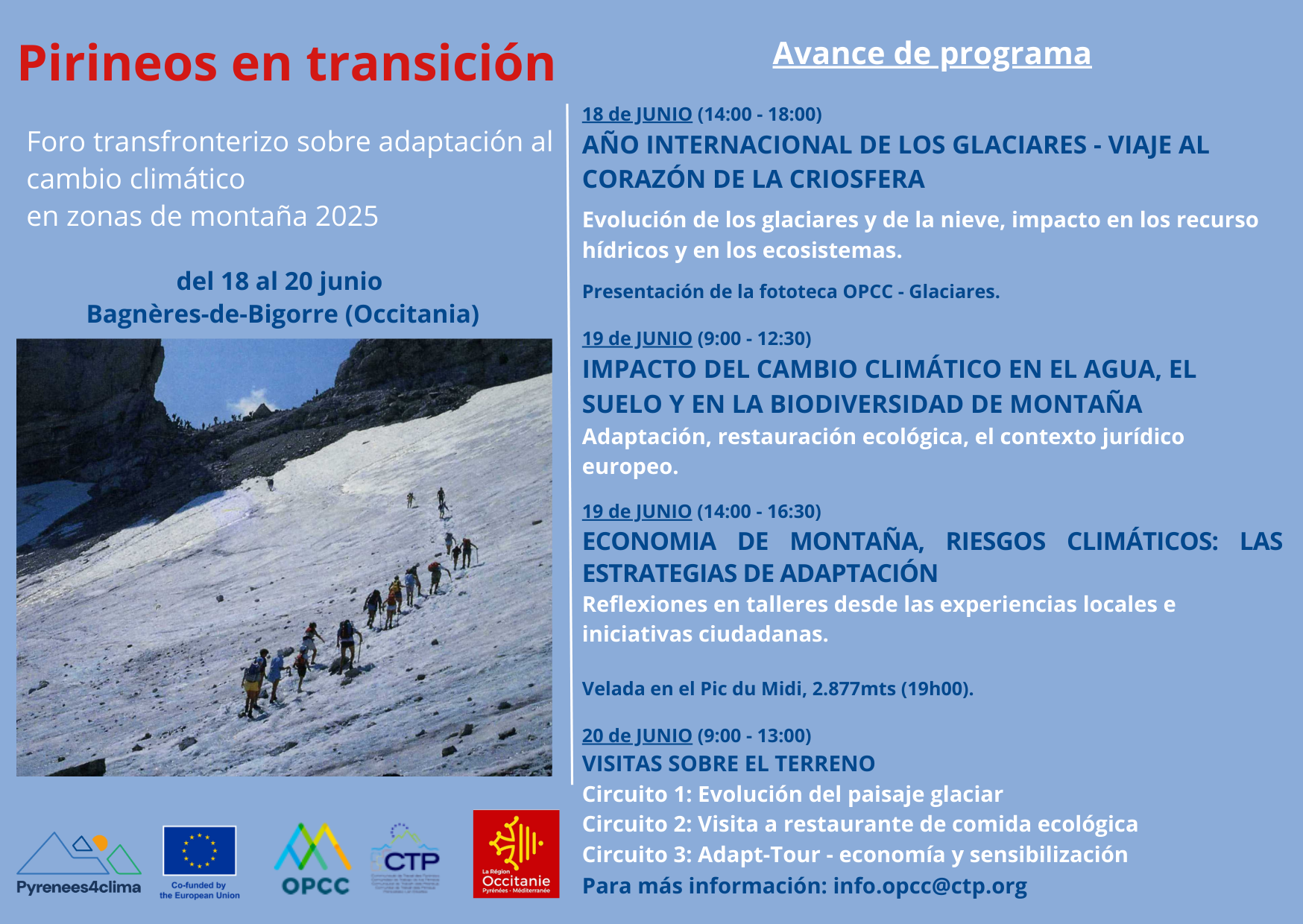 Pirinencs en transició Fòrum transfronterer sobre adaptació al canvi climàtic en zones de muntanya 2025
